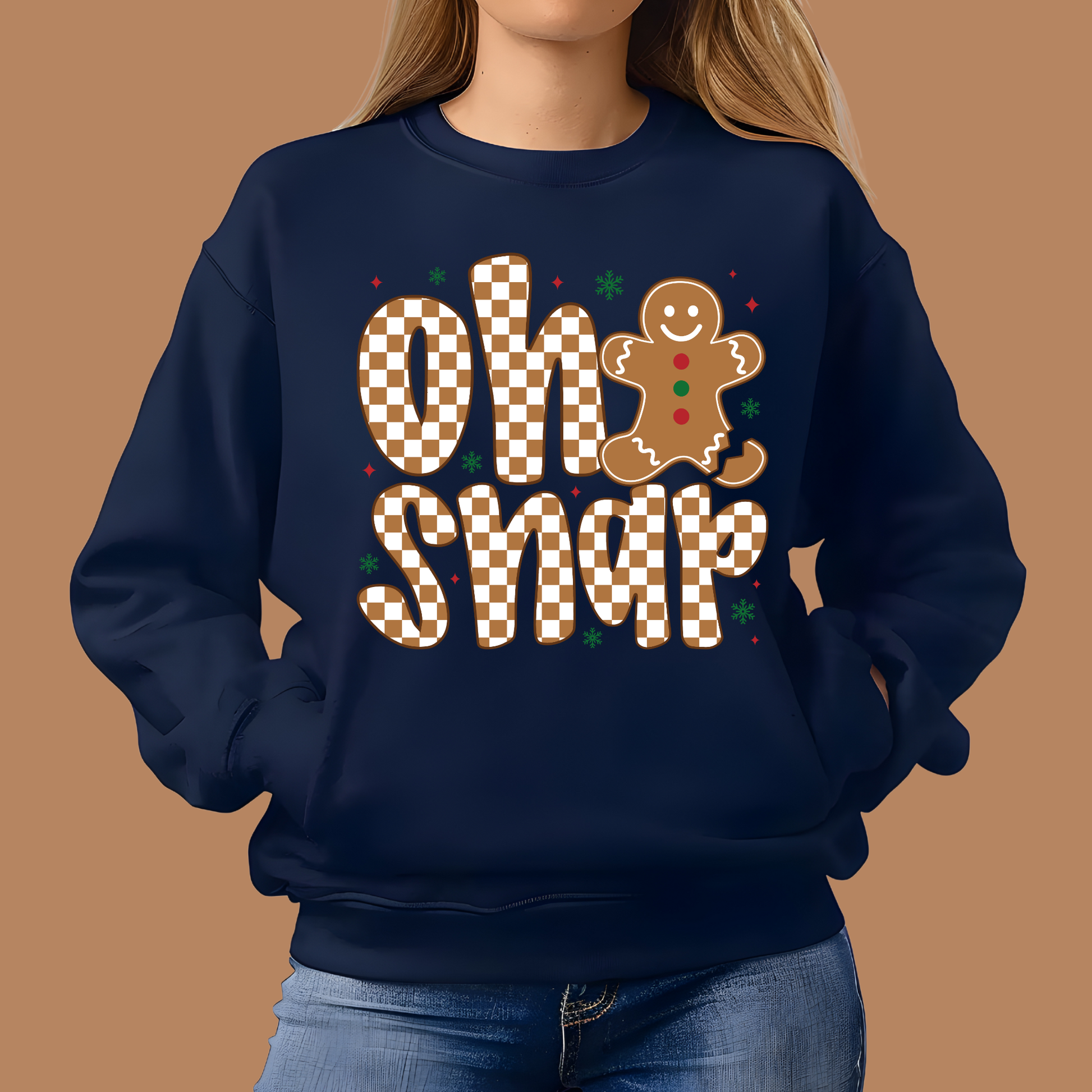 "Oh Snap" Gingerbread Shirt - Funny Novelty Christmas Cozy Crewneck Sweater