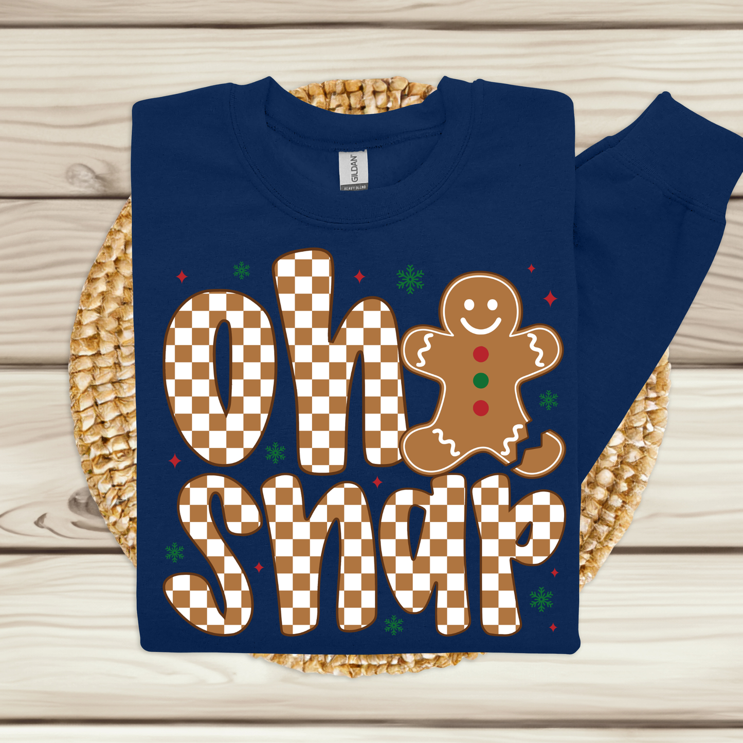 "Oh Snap" Gingerbread Shirt - Funny Novelty Christmas Cozy Crewneck Sweater
