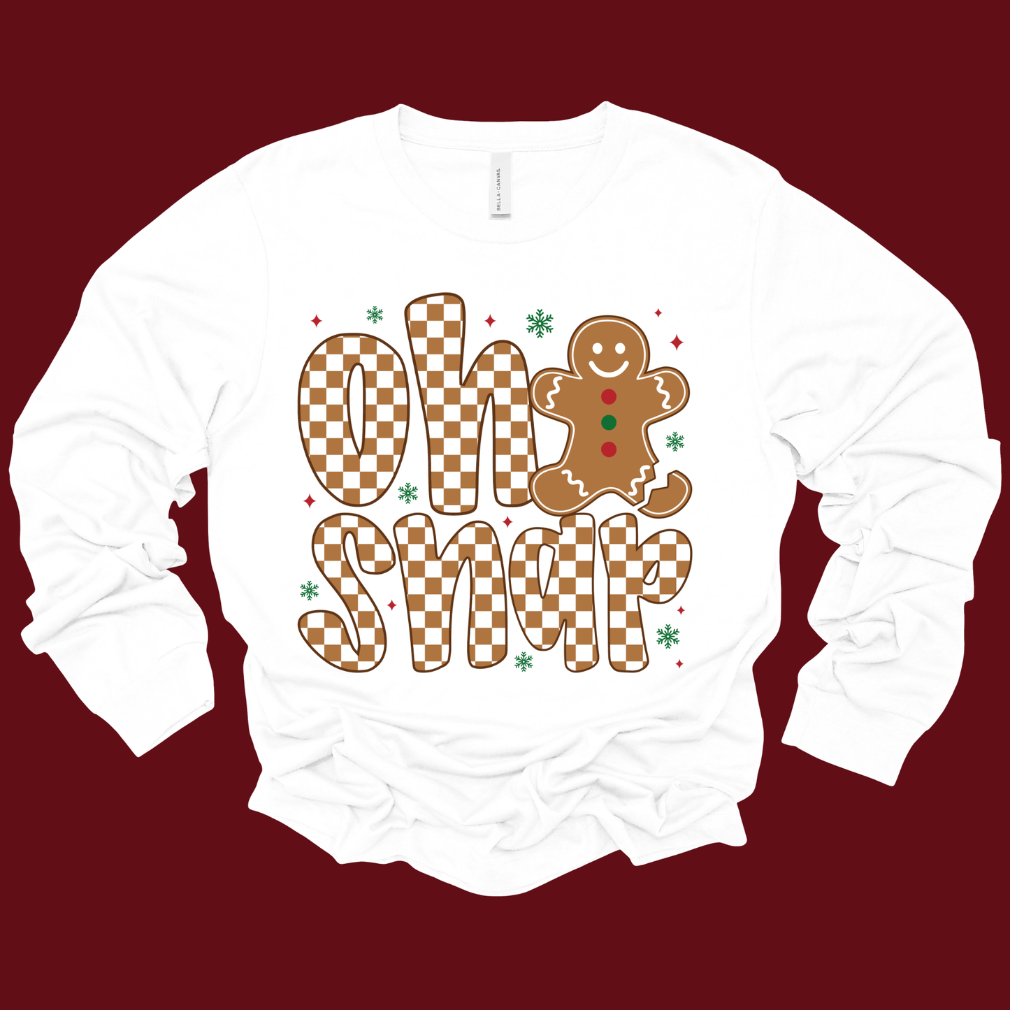 "Oh Snap" Gingerbread Shirt - Funny Novelty Christmas Cozy Crewneck Sweater