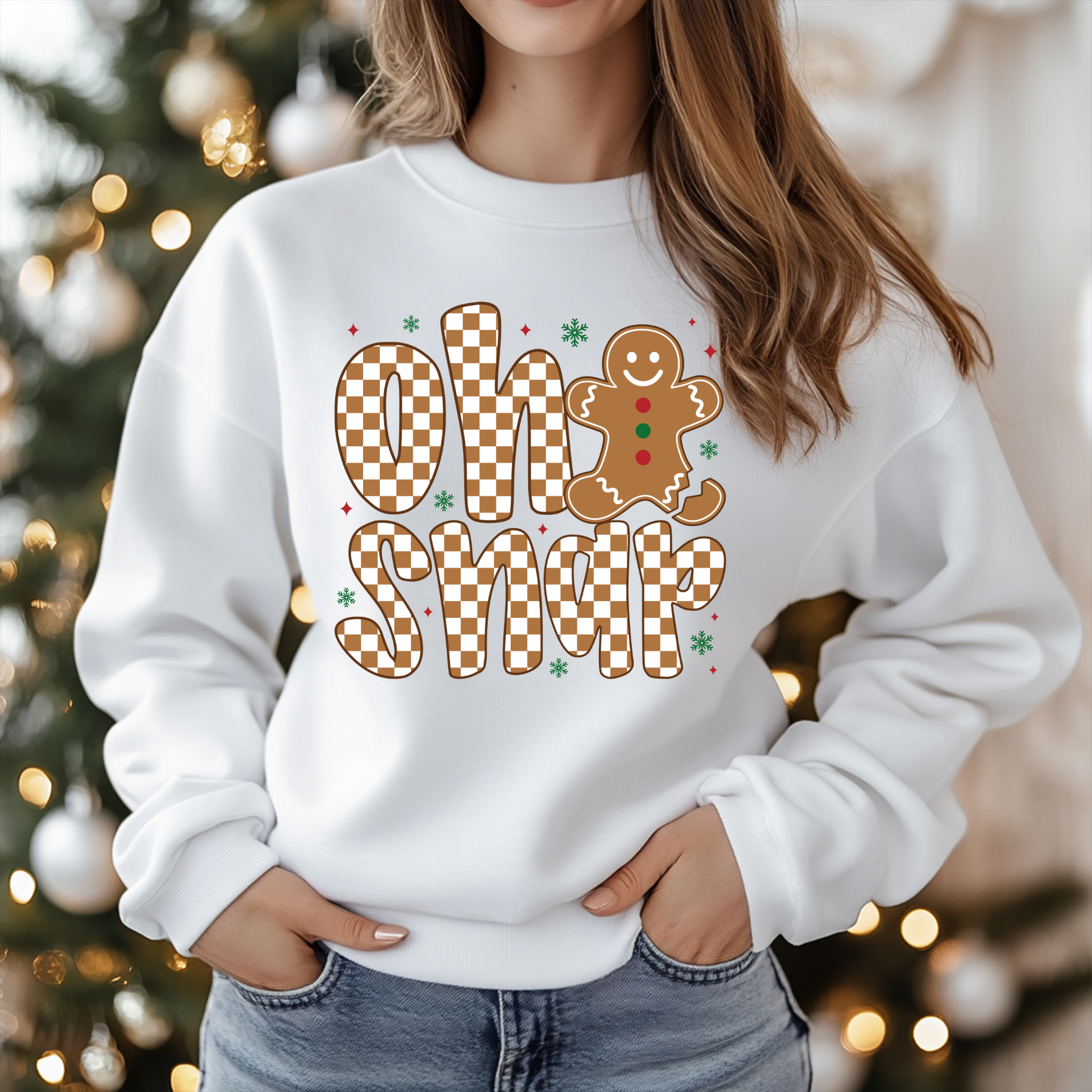 "Oh Snap" Gingerbread Shirt - Funny Novelty Christmas Cozy Crewneck Sweater
