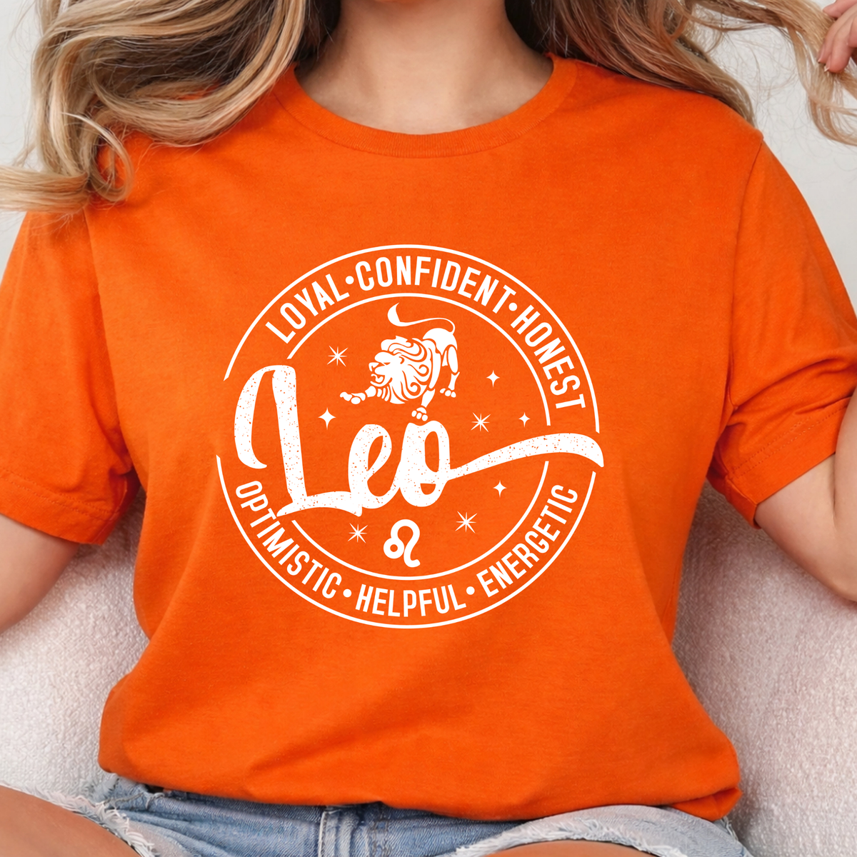 Leo Zodiac T-Shirt : Celestial Charm Leo Distressed Apparel