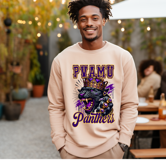 Prairie View Panthers PVAMU Prairie View A&M Camel Sand Men's Crewneck Sweater