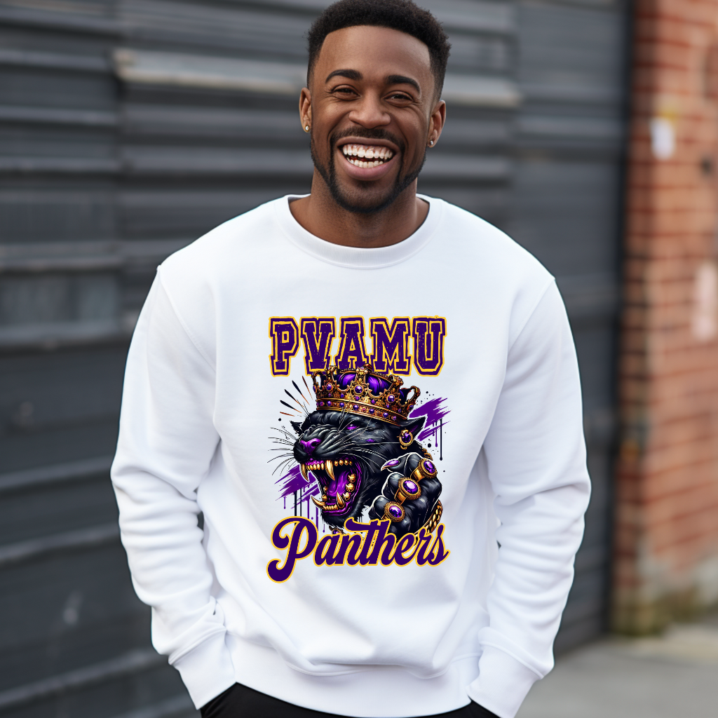 Prairie View Panthers Prairie View A&M White Men's Crewneck Sweater