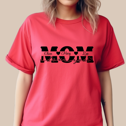 Personalized Mom Shirt: Personalized Mom Custom Kid Name Tee