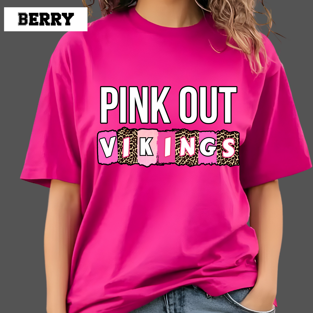 Pink Out Team Mascot Custom T-Shirt: Pink Out Shirt for Game Day Support Tee