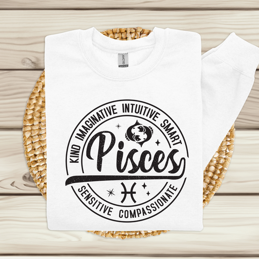 Pisces Horoscope Astrology Sweatshirt - Celestial Charm Zodiac Sweater perfect thoughtful birthday gift.