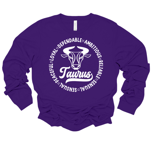 Taurus Zodiac Shirt - Astrology Apparel, Crewneck, Long Sleeve, and Hoodie