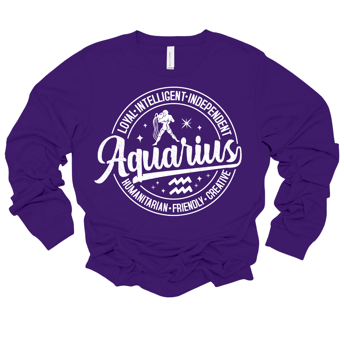 Aquarius Zodiac T-Shirt : Celestial Charm Aquarius Distressed Apparel