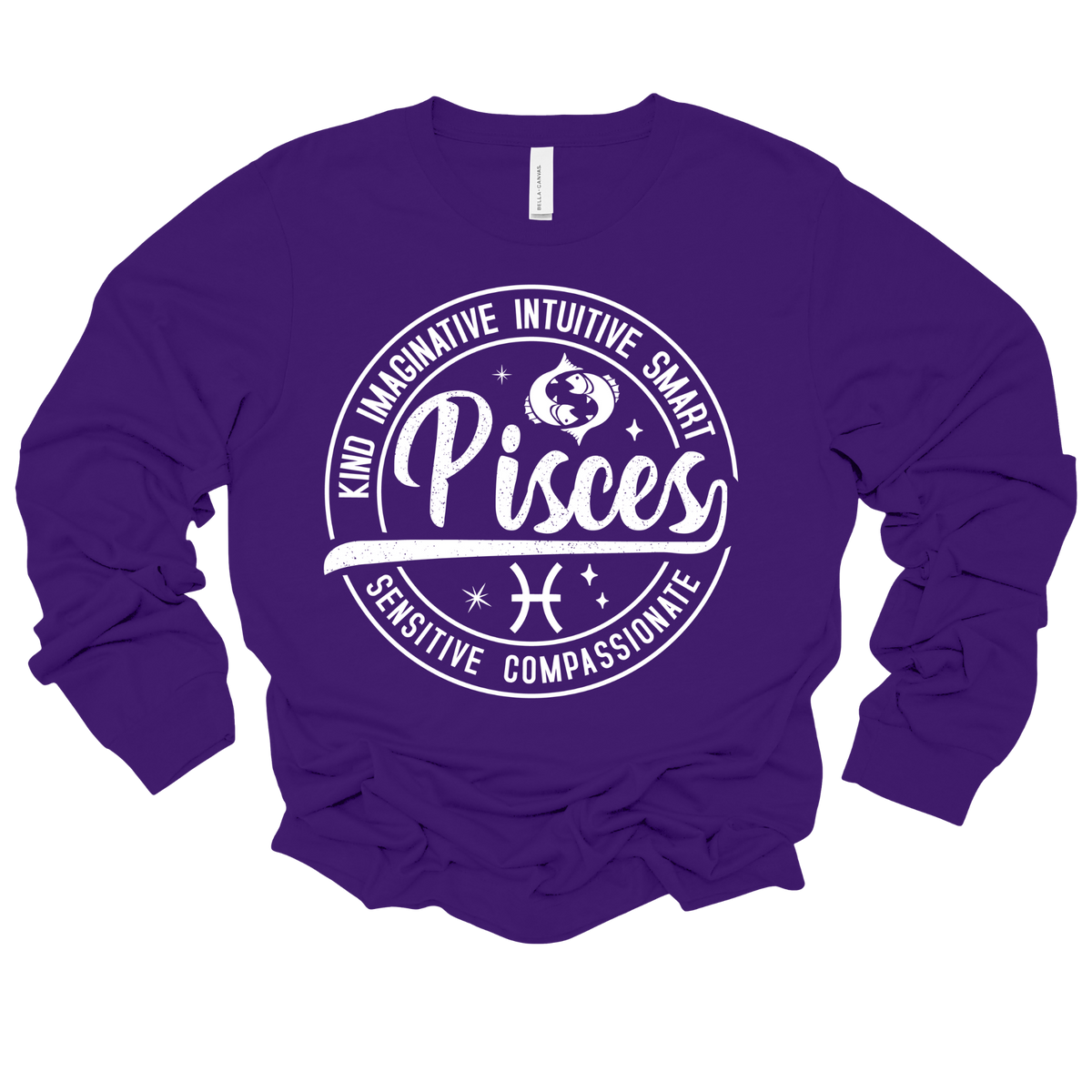 Pisces Zodiac T-Shirt : Celestial Charm Pisces Distressed Apparel