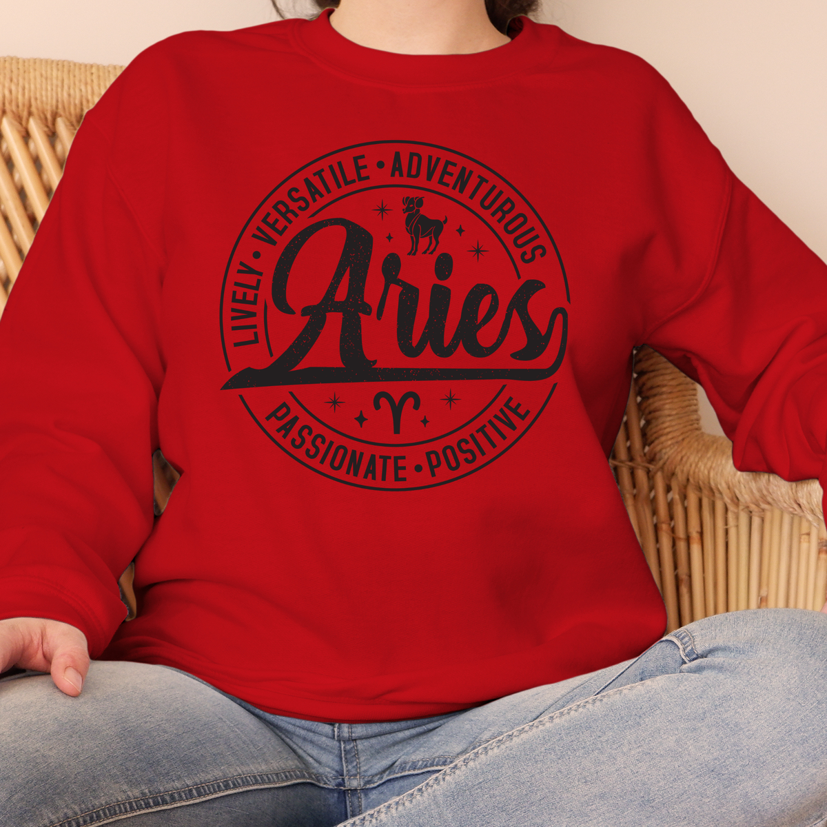 Aries Zodiac T-Shirt : Celestial Charm Aries Distressed Apparel