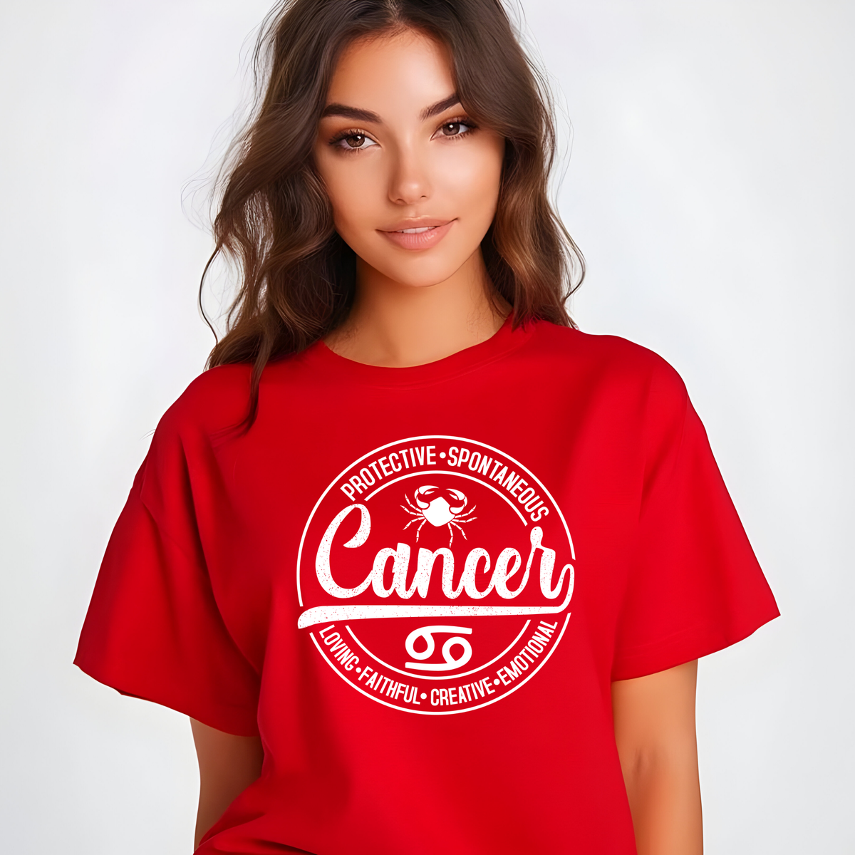 Cancer Zodiac T-Shirt : Celestial Charm Cancer Distressed Apparel