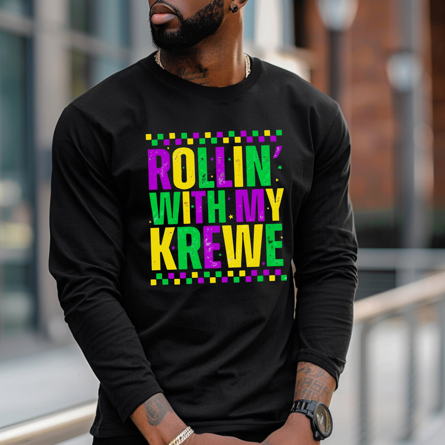 Mardi Gras Krewe Shirt - Rollin' With My Krewe Mardi Gras Shirt, Sweater, or Hoodie