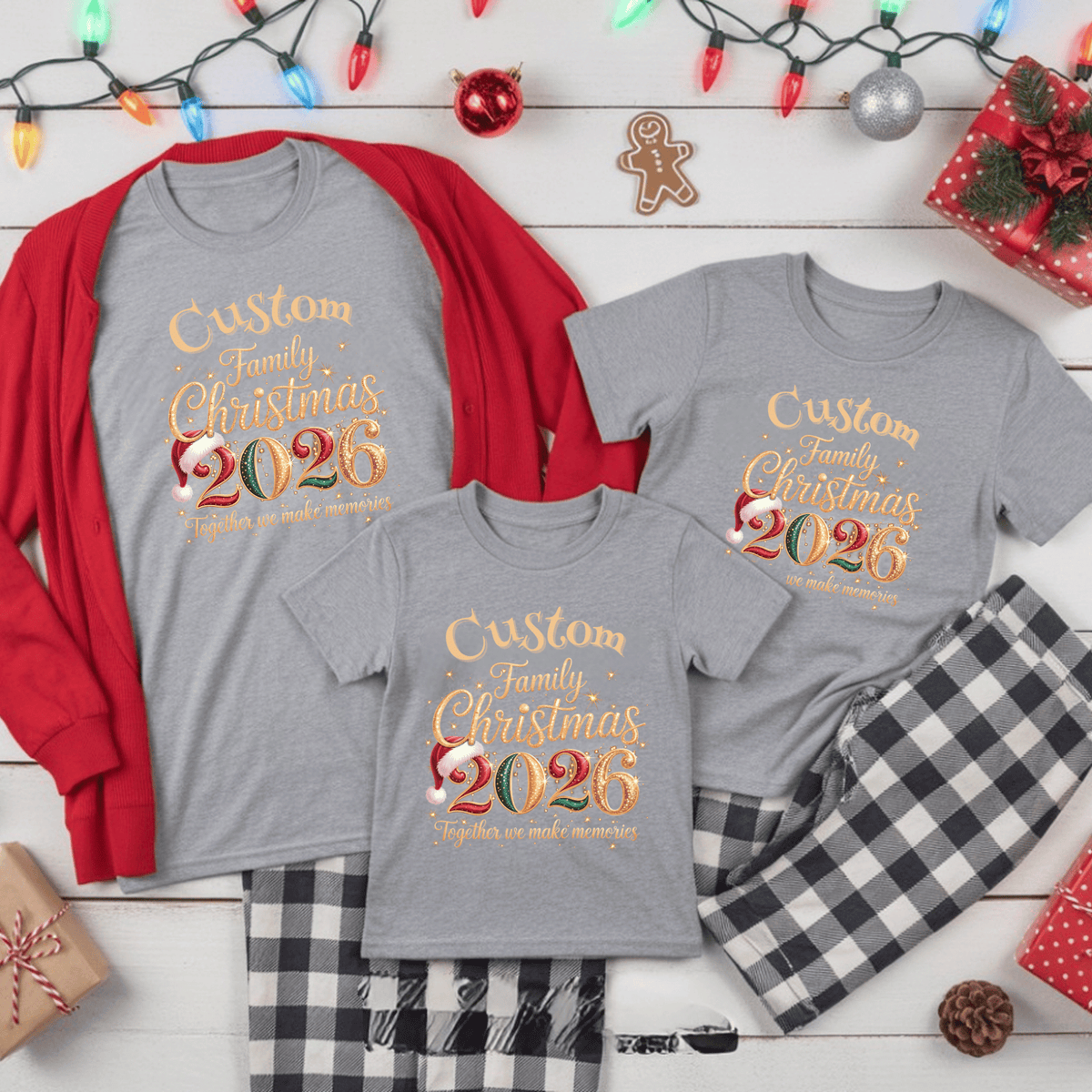 Custom Family Christmas 2026 Shirt - Personalized Christmas Holiday T-shirt & Sweatshirts
