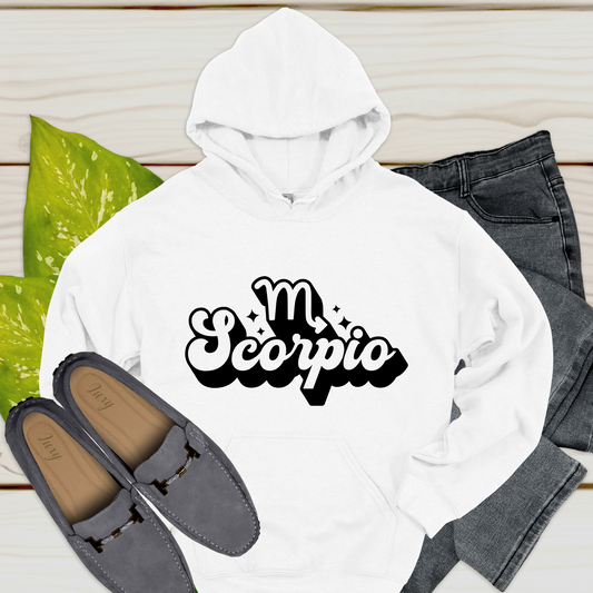 Scorpio Zodiac Hoodie - Retro Scorpio Horoscope Hoodie for Men & Women perfect personalized birthday gift