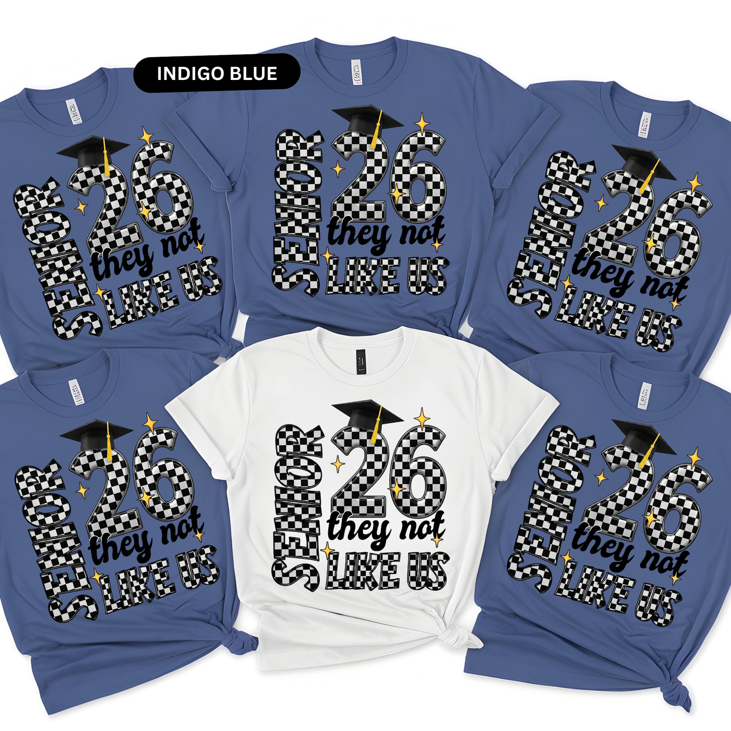 Senior 2026 T-Shirt - Retro Checkered "They Not Like Us" Graduation 2026