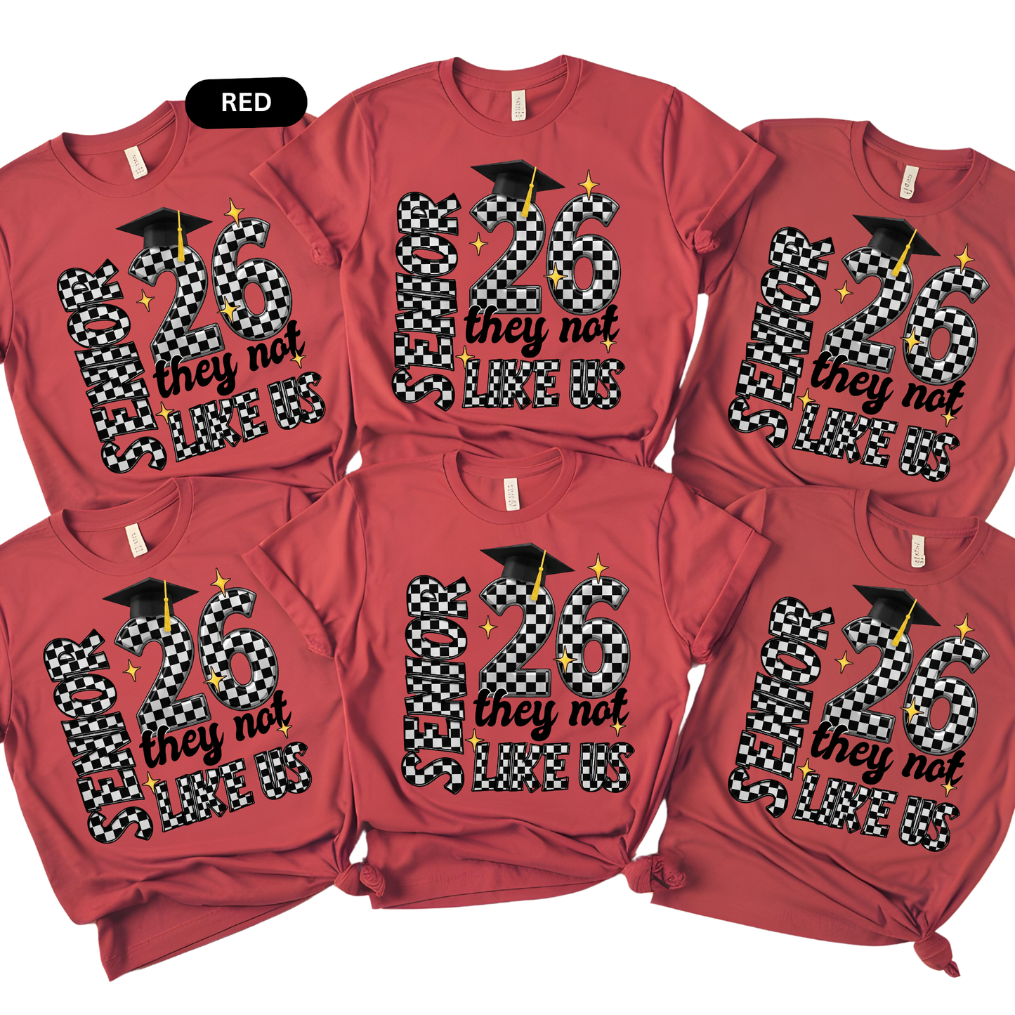 Senior 2026 T-Shirt - Retro Checkered "They Not Like Us" Graduation 2026