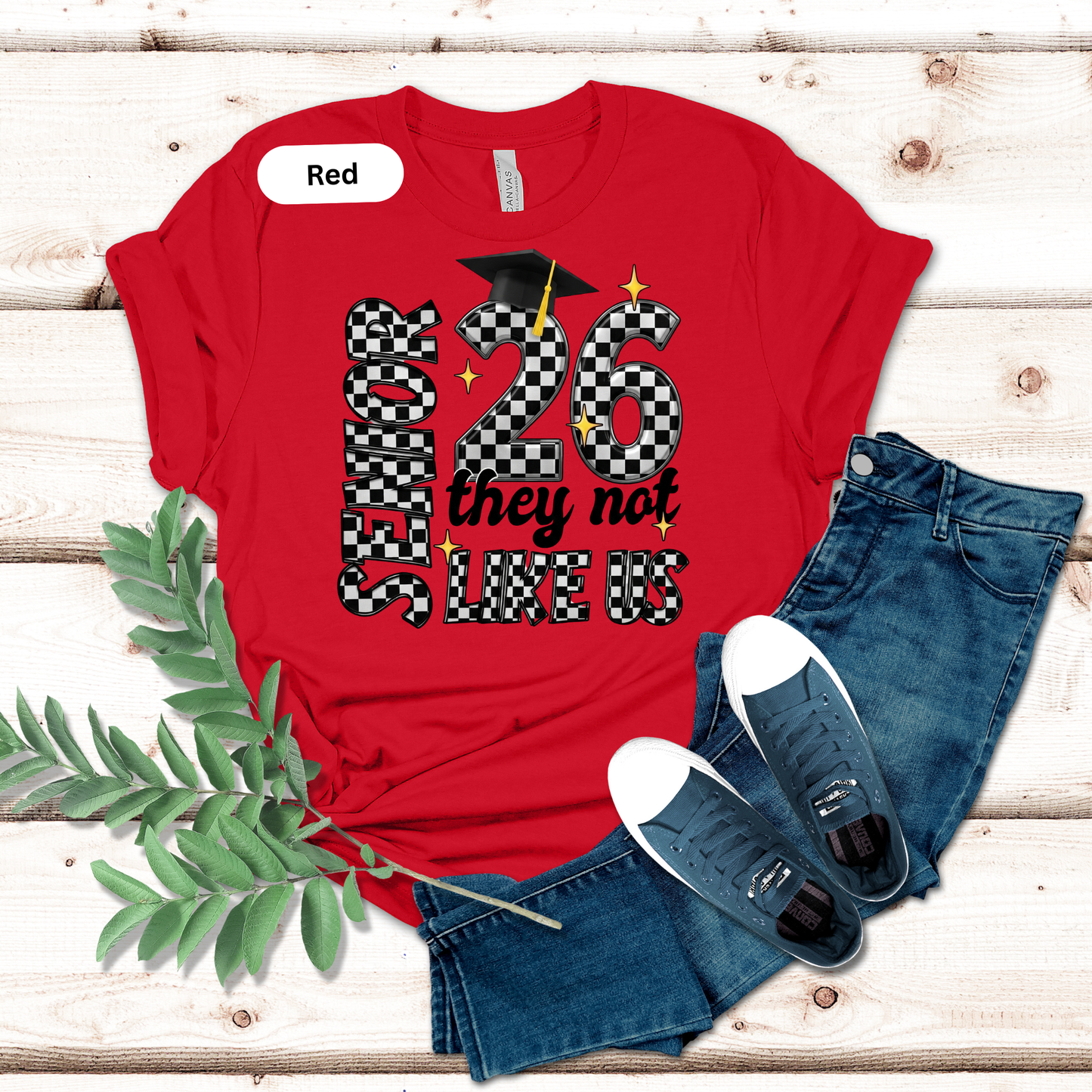 Senior 2026 T-Shirt - Retro Checkered "They Not Like Us" Graduation 2026