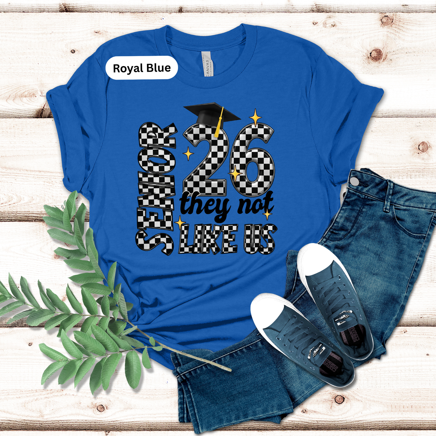 Senior 2026 T-Shirt - Retro Checkered "They Not Like Us" Graduation 2026