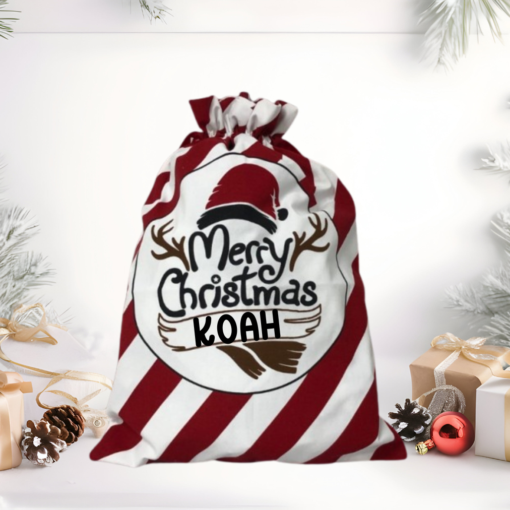 Personalized Christmas Sack, Canvas Christmas Bag, Santa Gift Sack, Holiday Gift Keepsake, Canvas Keepsake Bag, Holiday Canvas Gift Bag, Custom Holiday Gift Bag 