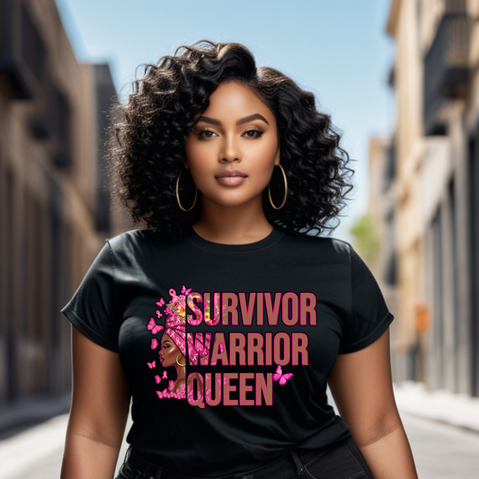 Black Women Empowerment Tee - Survivor Warrior Queen Graphic Tee