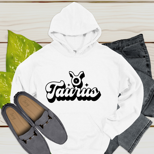 Taurus Zodiac Hoodie - Retro Taurus Horoscope Hoodie for Men & Women perfect for personalized birthday gift