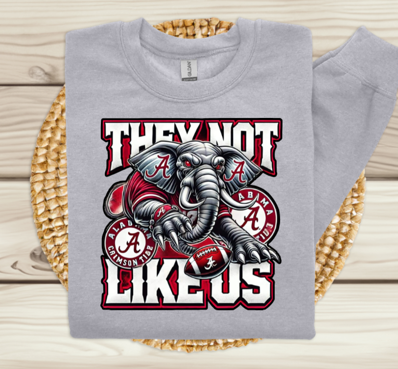 Alabama Football They Not Like Us Alabama Crimson Tide Roll Tide Sports Gray Sweater