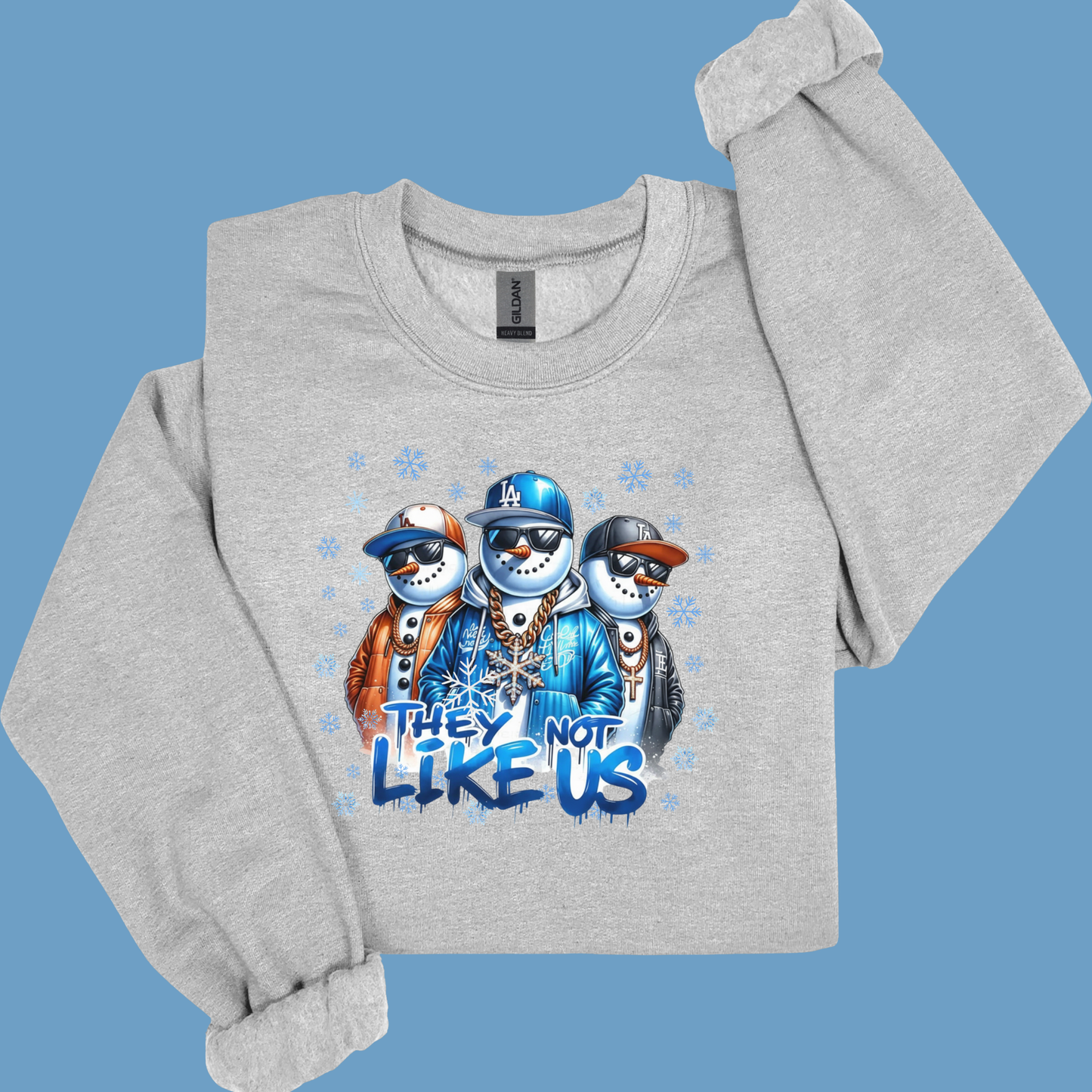 Urban Snowmen Christmas Sweater - They Not Like Us Snowmen Graphic Christmas Sweatshirt