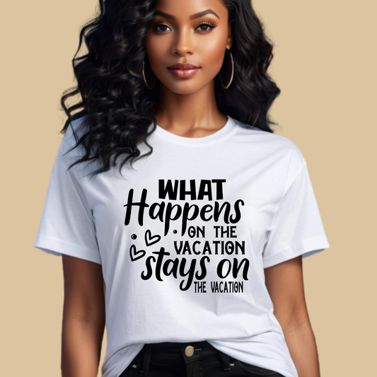 Vacation Shirt - What Happens on the Vacation Stays on the Vacation Tee