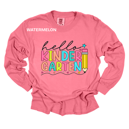 Teacher Spirit Apparel - Hello (Grade Level) - T-Shirt & Sweater (Comfort Colors)