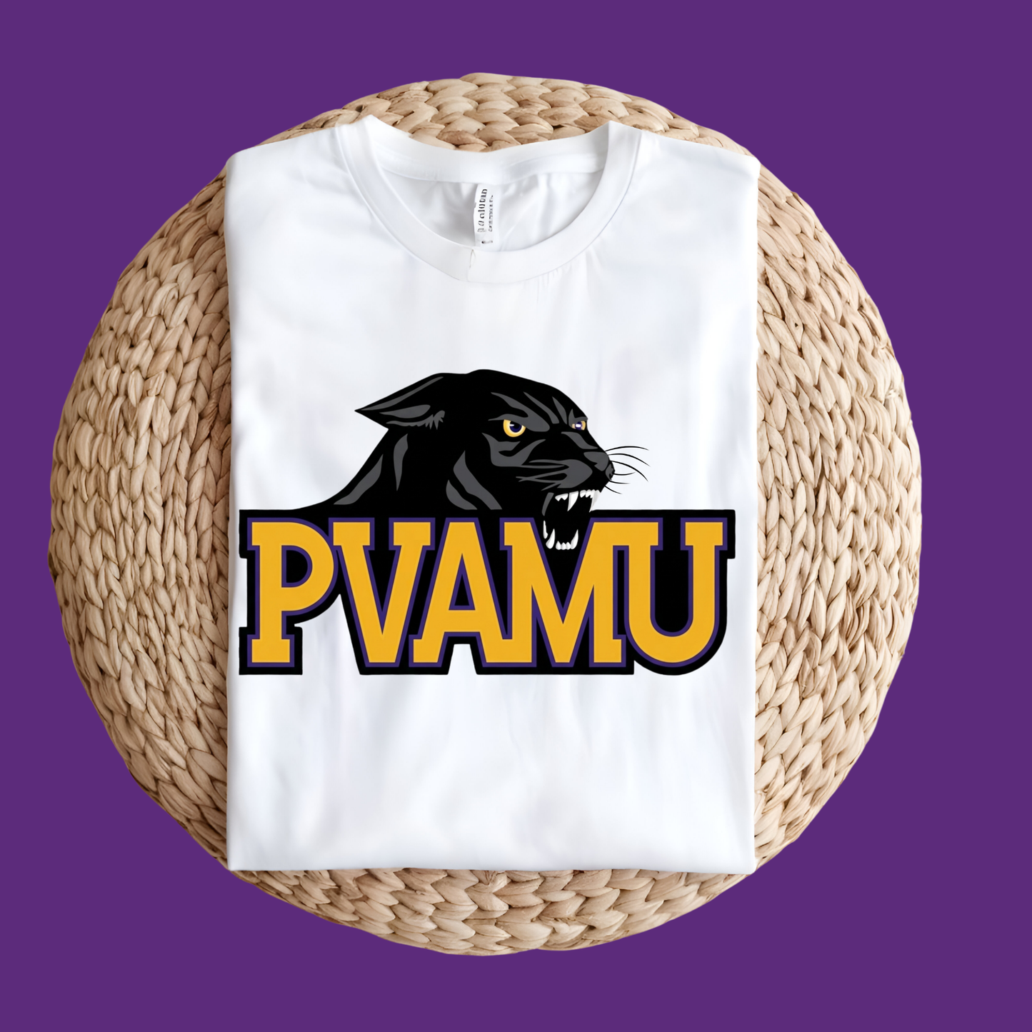 Prairie View Panthers T-shirt - PVAMU Panthers Mascot Purple & Gold HBCU Spirit Tee V2