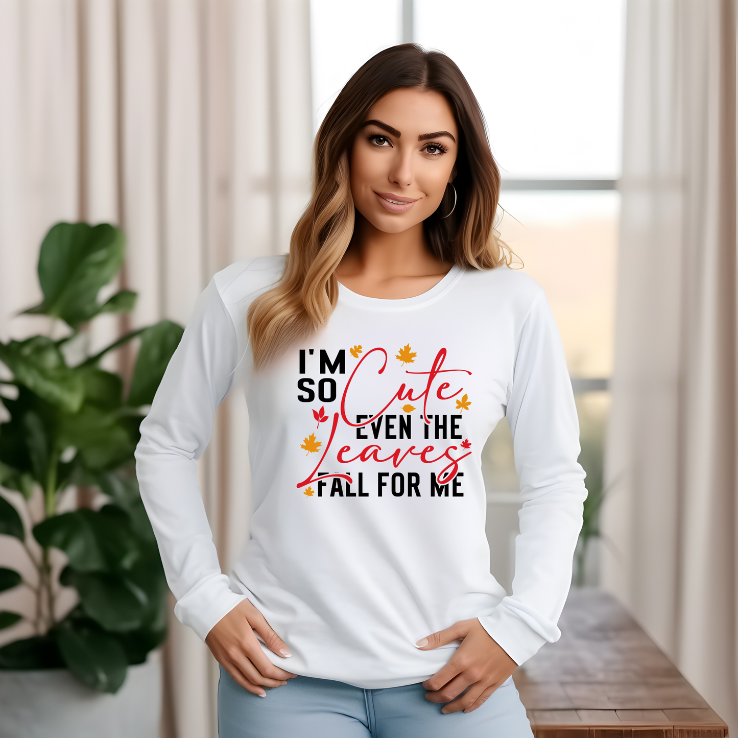 Funny Fall Shirt: "Leaves Fall For Me"  Cute & Sarcastic Fall T-shirt or  Sweater