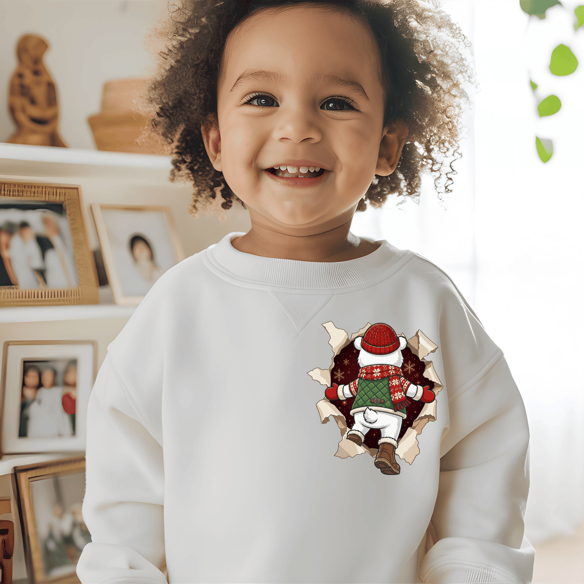 Polar Bear Christmas Shirt - 3D Torn Effect Holiday Tee, Crewneck, or Hoodie