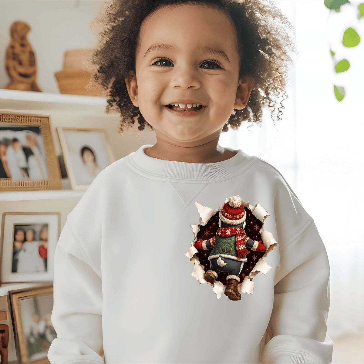Penguin Christmas Shirt - 3D Torn Effect Holiday Tee, Crewneck, or Hoodie