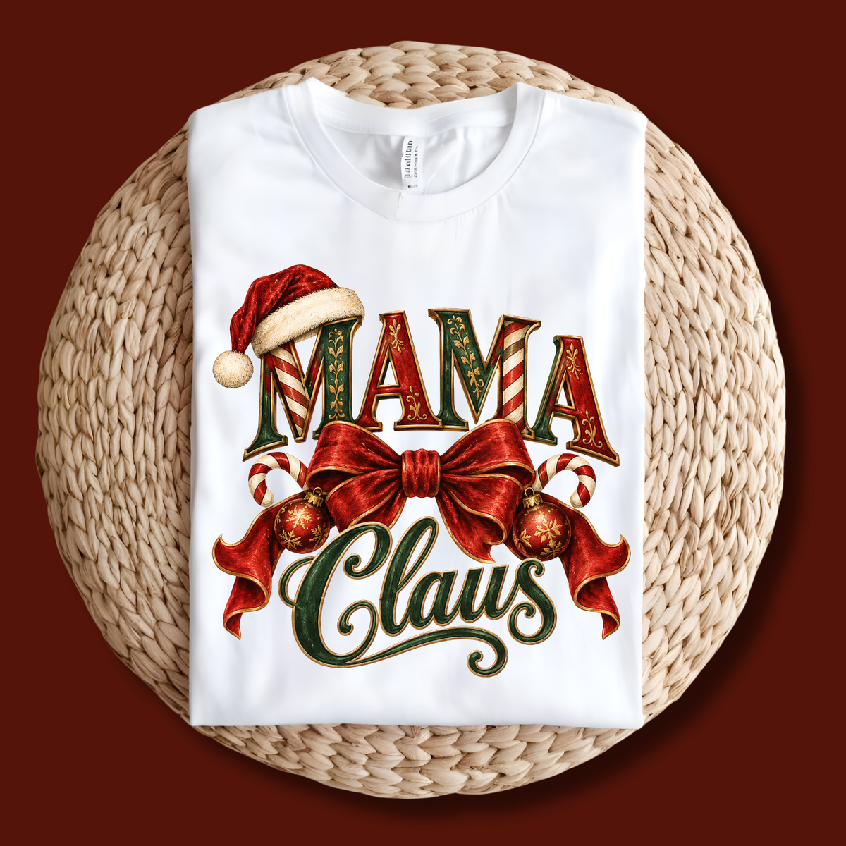 Mama Clause Christmas Shirt - Vintage "Mama Claus" Christmas Apparel, Short - Long Sleeve & Crewneck Sweater