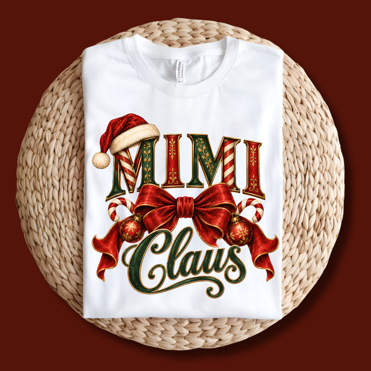 MIMI Claus Christmas Shirt - Vintage "MIMI Claus" Christmas Apparel, Short - Long Sleeve & Crewneck Sweater