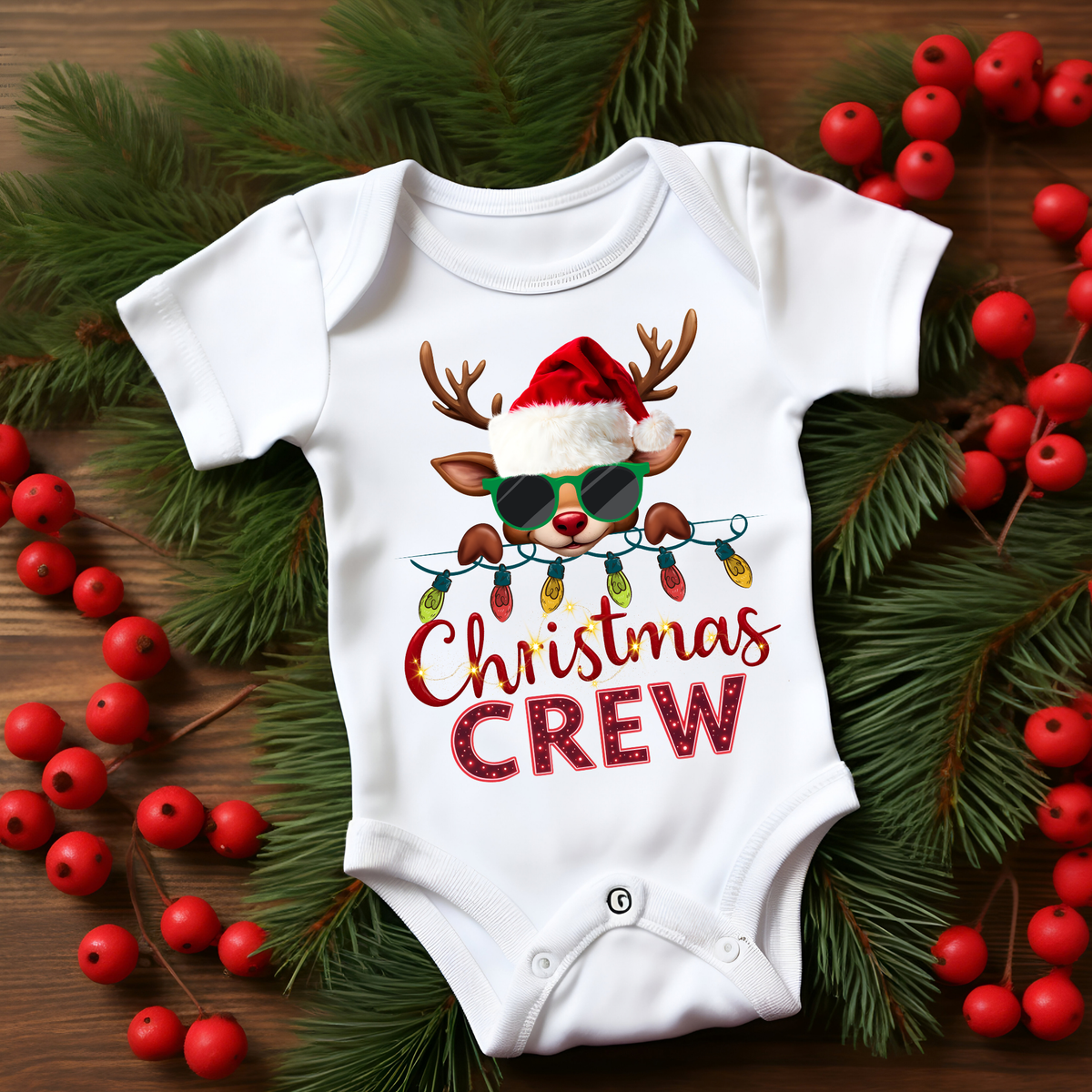 Custom Family Christmas Crew Shirts - Personalized Reindeer Matching Holiday Shirts