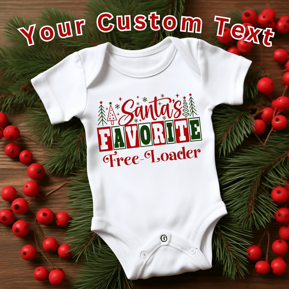 Custom "Santa's Favorite" Christmas Shirt  | Matching Family Holiday Tee Customizable white crewneck sweatshirts featuring a festive 'Santa's Favorite' Christmas graphic for Grandma, Daddy, and family holiday matching.