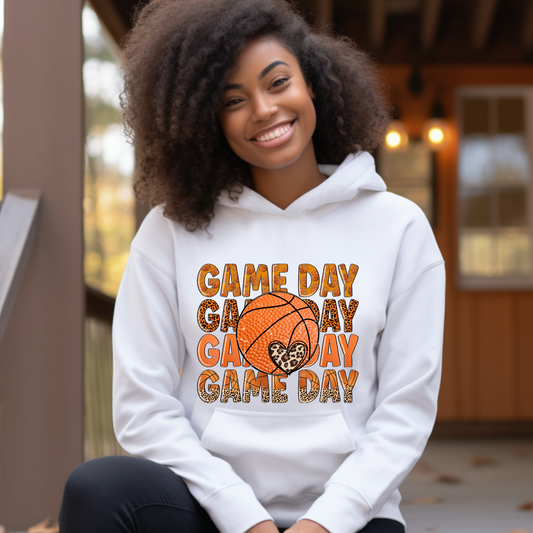 Women's Basketball Hoodie  "Game Day" Team Basketball Hoodie perfect for supporting boys and girls basketball players, team moms, and enthusiastic fans. 