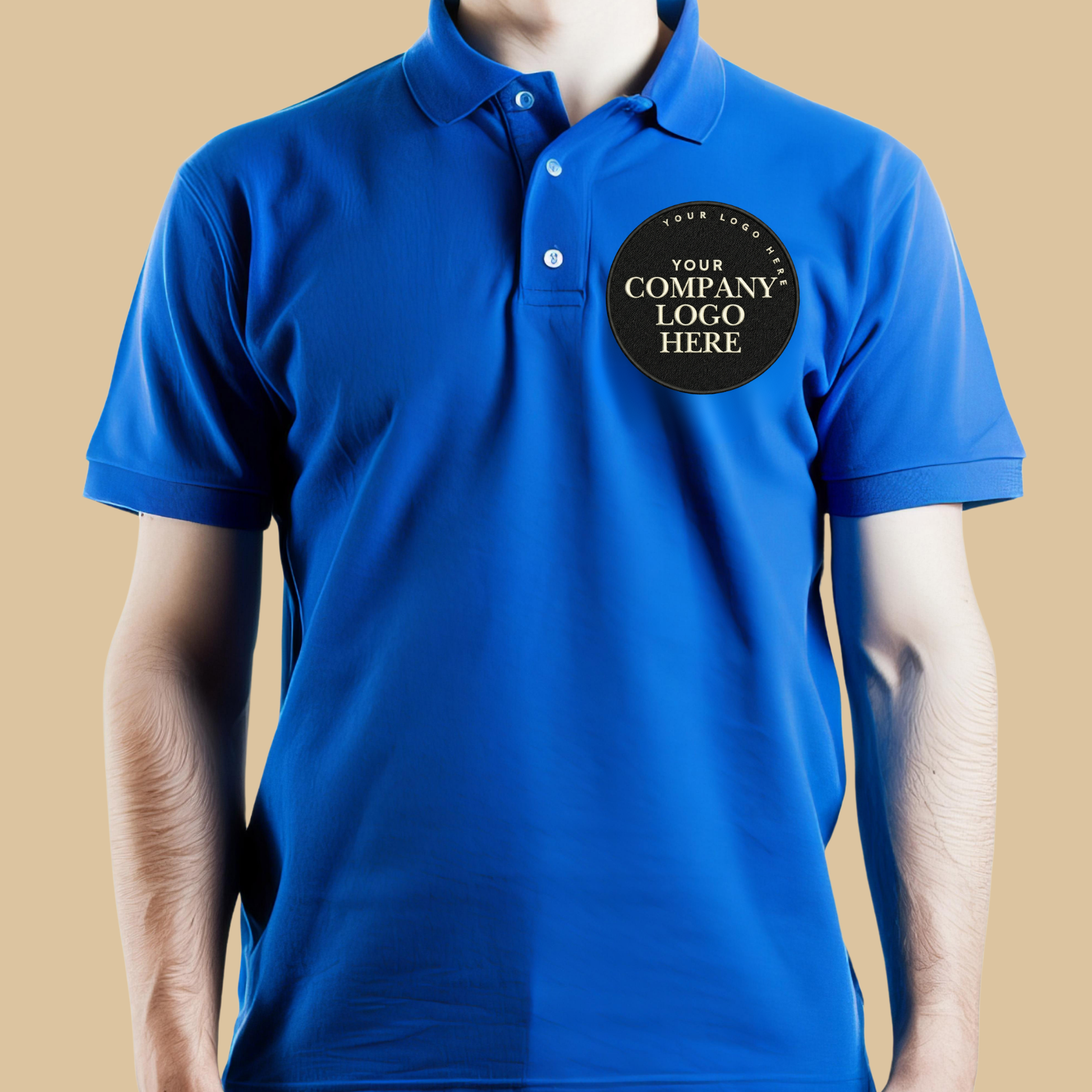 Embroidered Custom Company Patch Polo Shirt - Company Logo