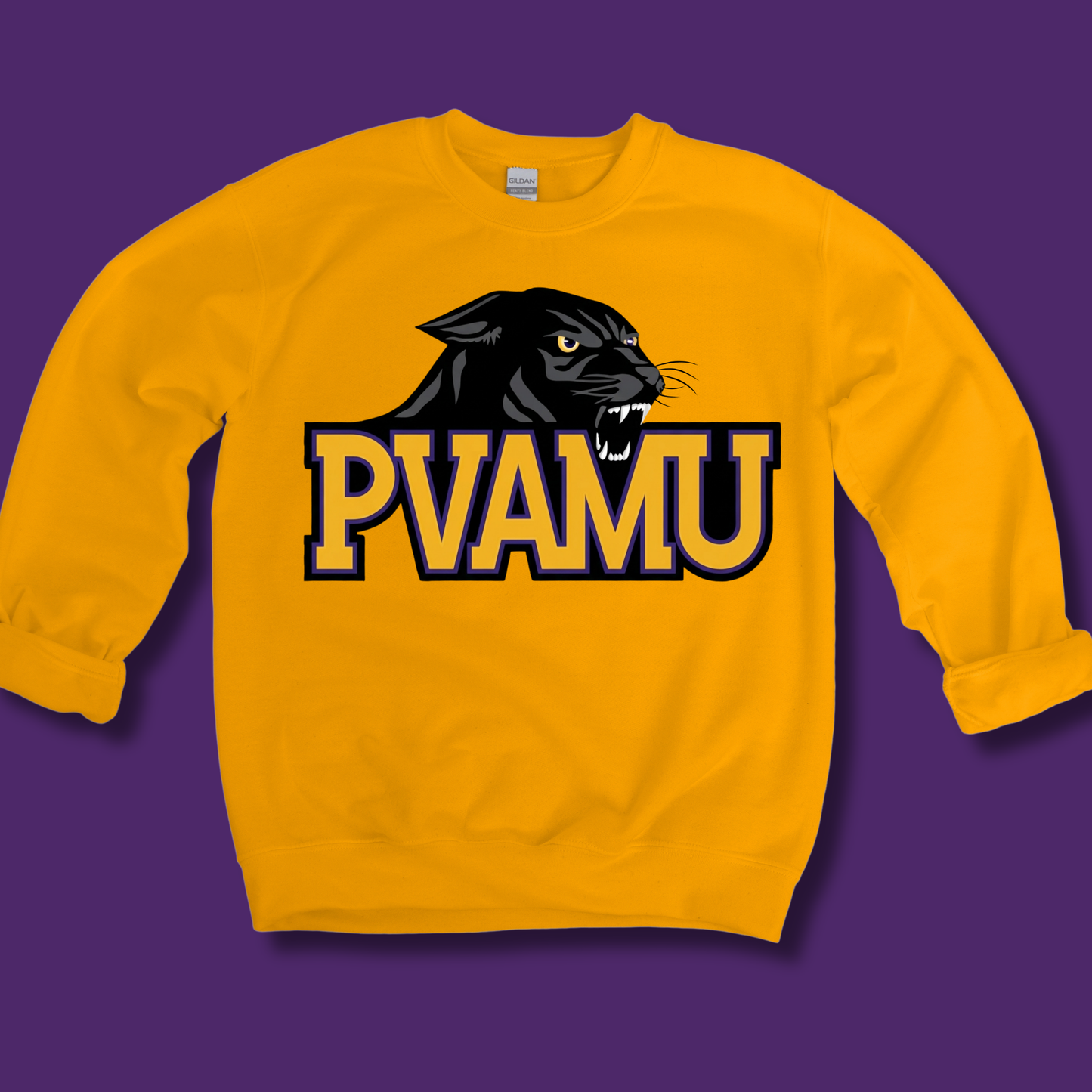 Prairie View Panthers T-shirt - PVAMU Panthers Mascot Purple & Gold HBCU Spirit Tee V2