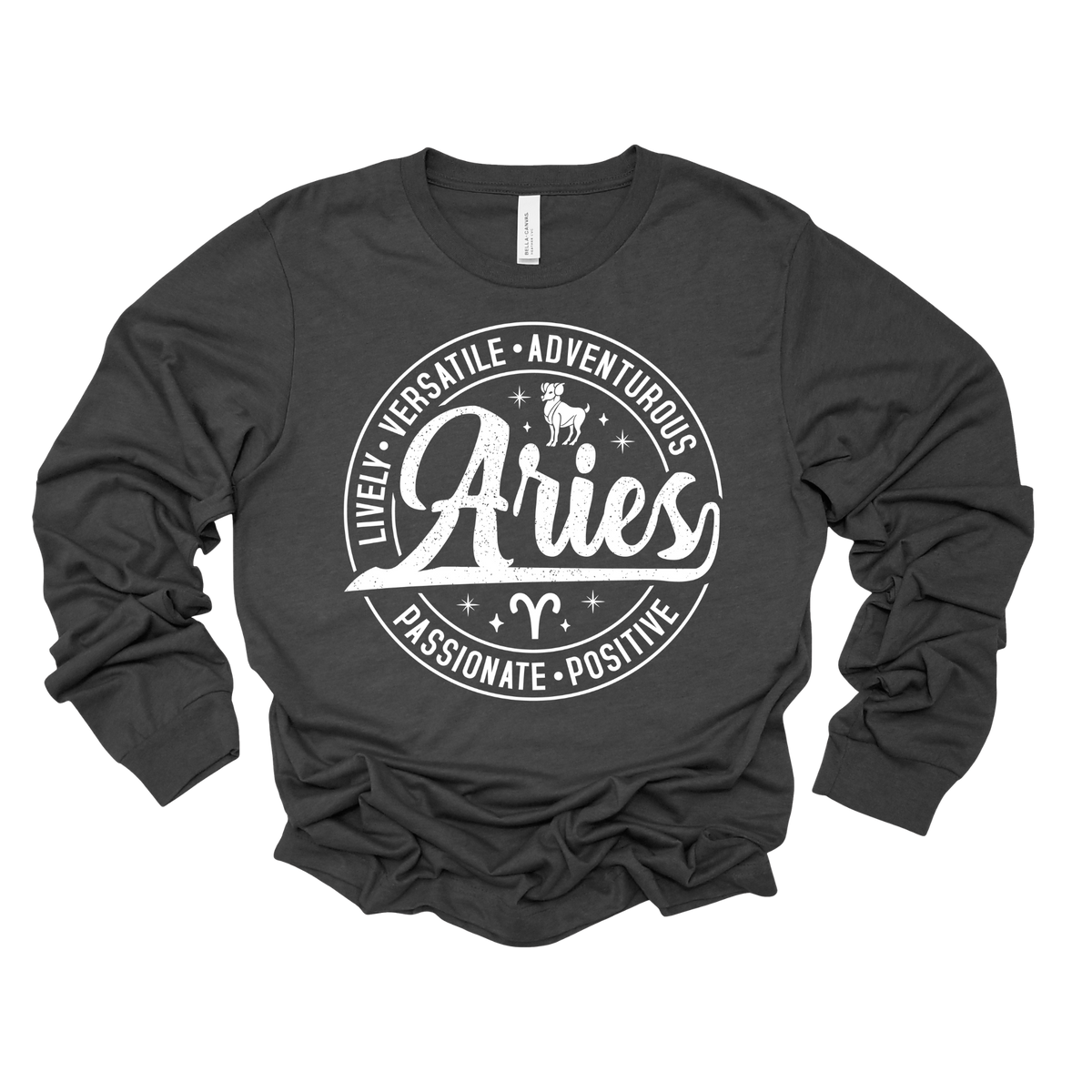 Aries Zodiac T-Shirt : Celestial Charm Aries Distressed Apparel