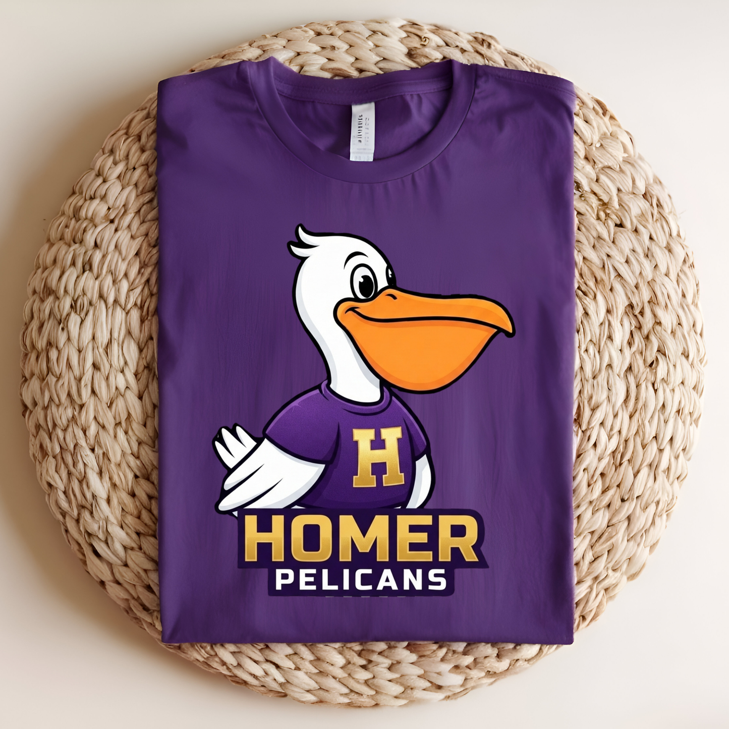 Official HOMER Pelicans Mascot Spirit Tee | Apparel for Students, Teachers & Families