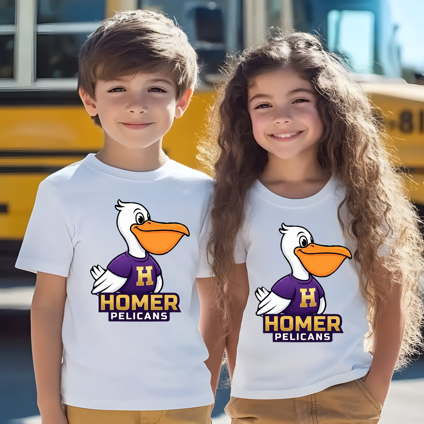 Official HOMER Pelicans Mascot Spirit Tee | Apparel for Students, Teachers & Families