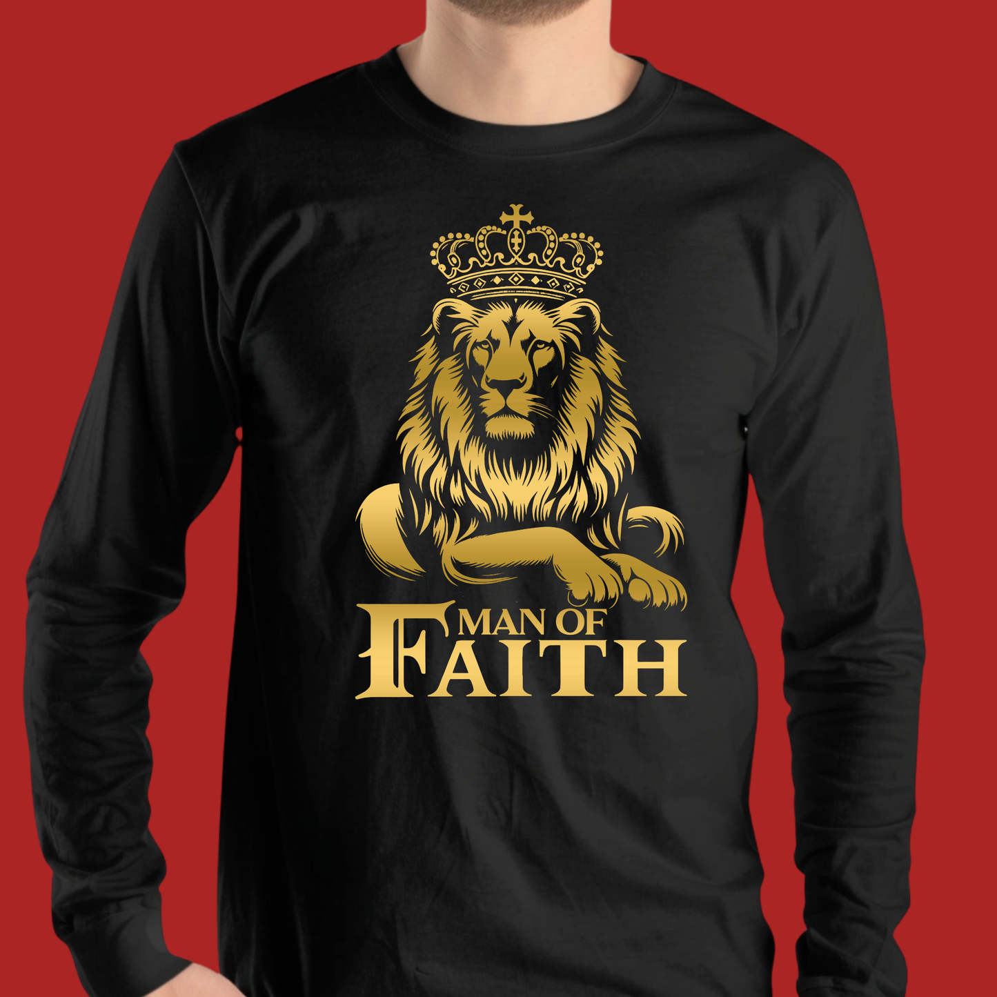 Man of Faith Shirt - "Man of Faith" Lion of Judah Christian Faith Sweatshirt