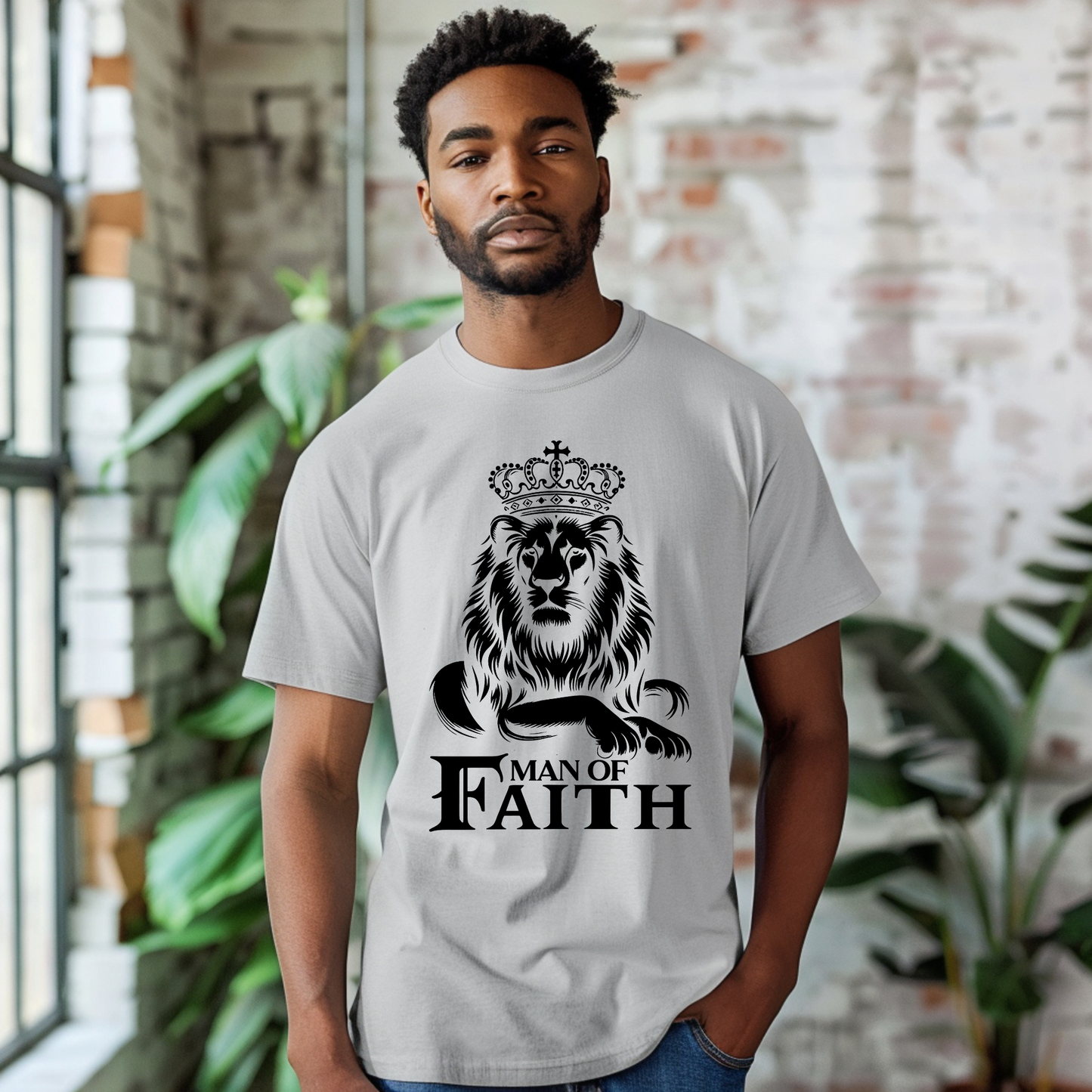 Man of Faith Shirt - "Man of Faith" Lion of Judah Christian Faith Sweatshirt