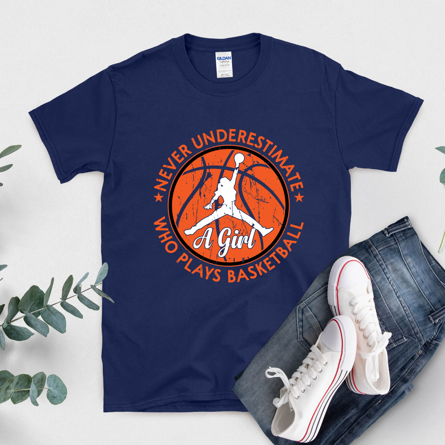 Girl Basketball Shirt - Never Underestimate a Girl Who Plays Basketball T-Shirt