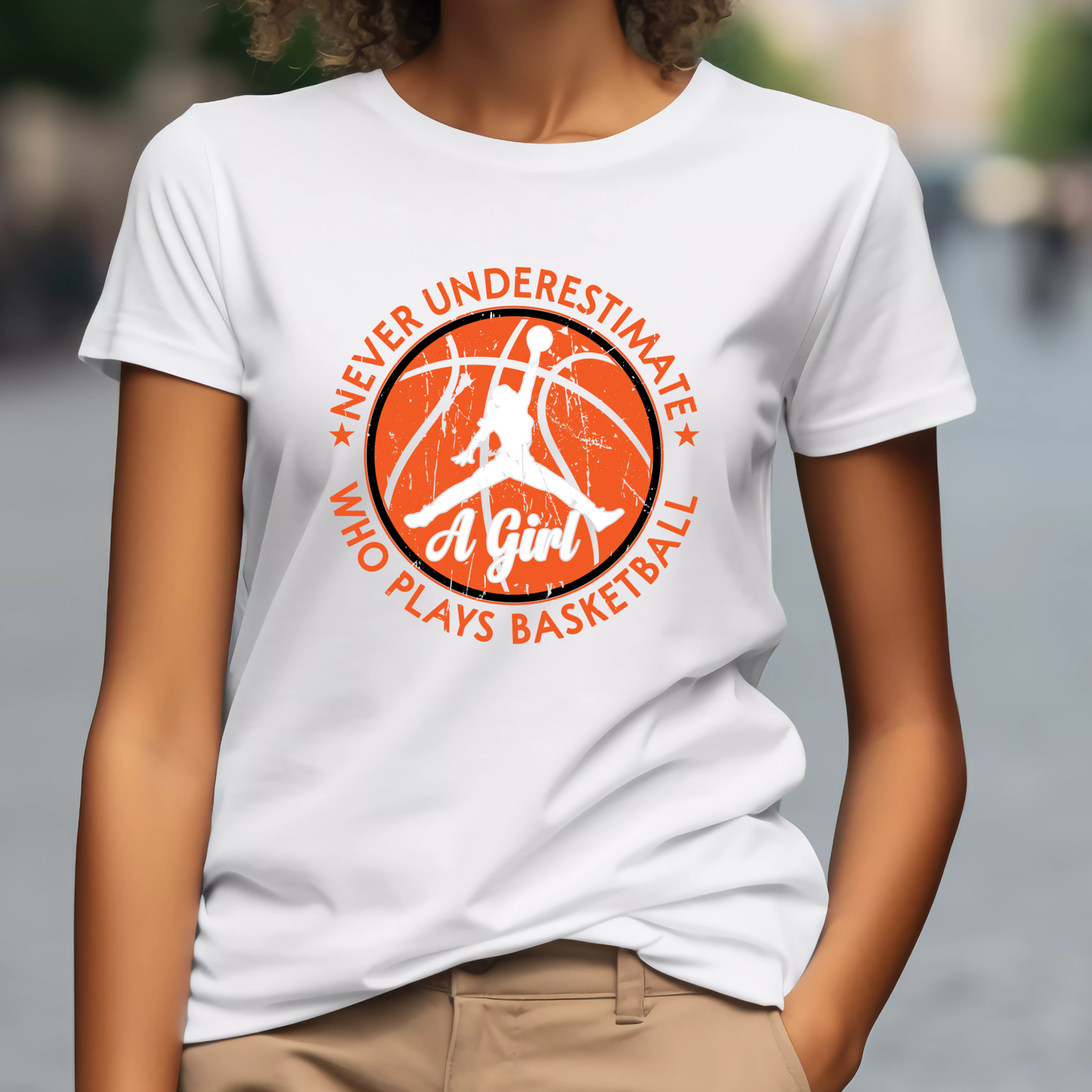 Girl Basketball Shirt - Never Underestimate a Girl Who Plays Basketball T-Shirt