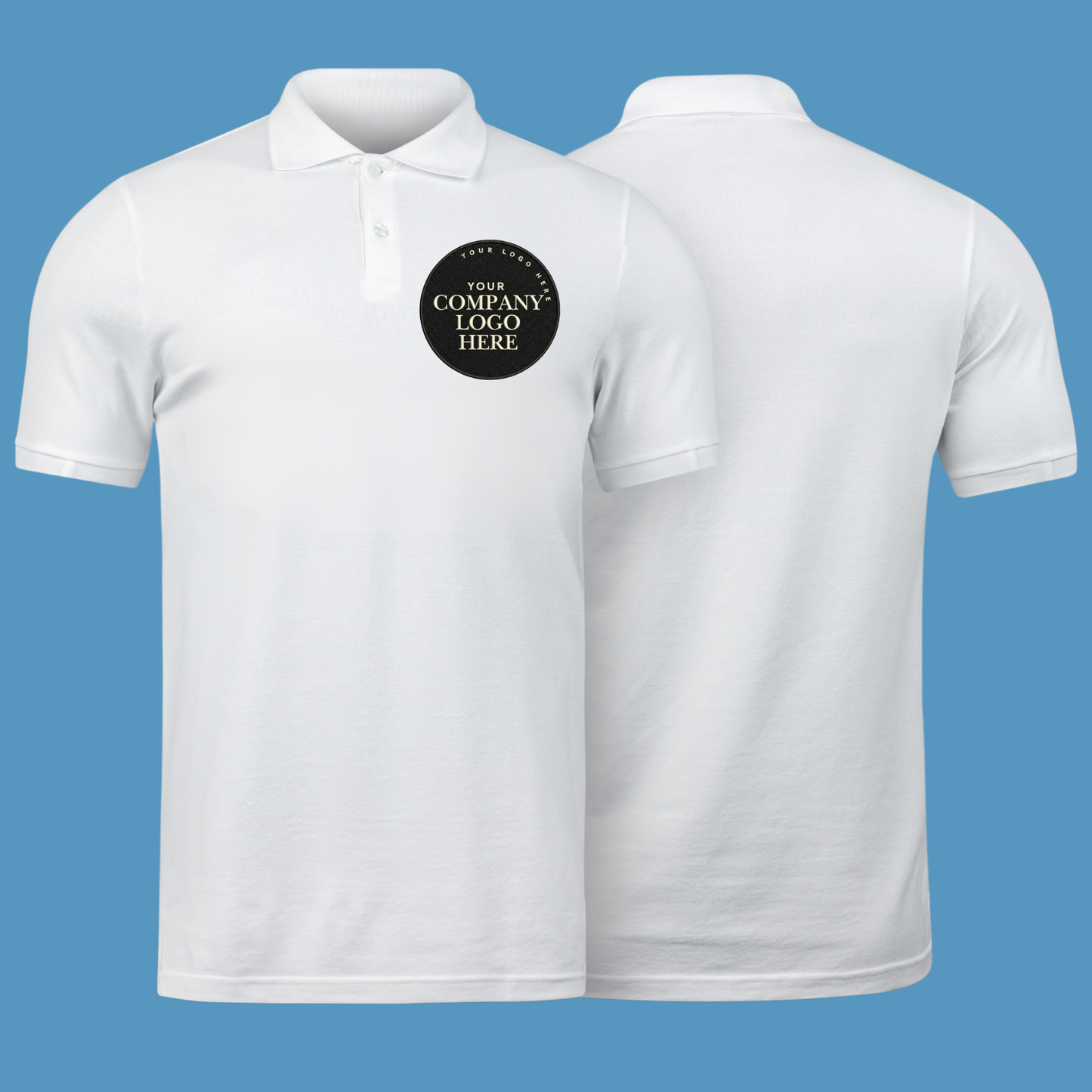 Embroidered Custom Company Patch Polo Shirt - Company Logo