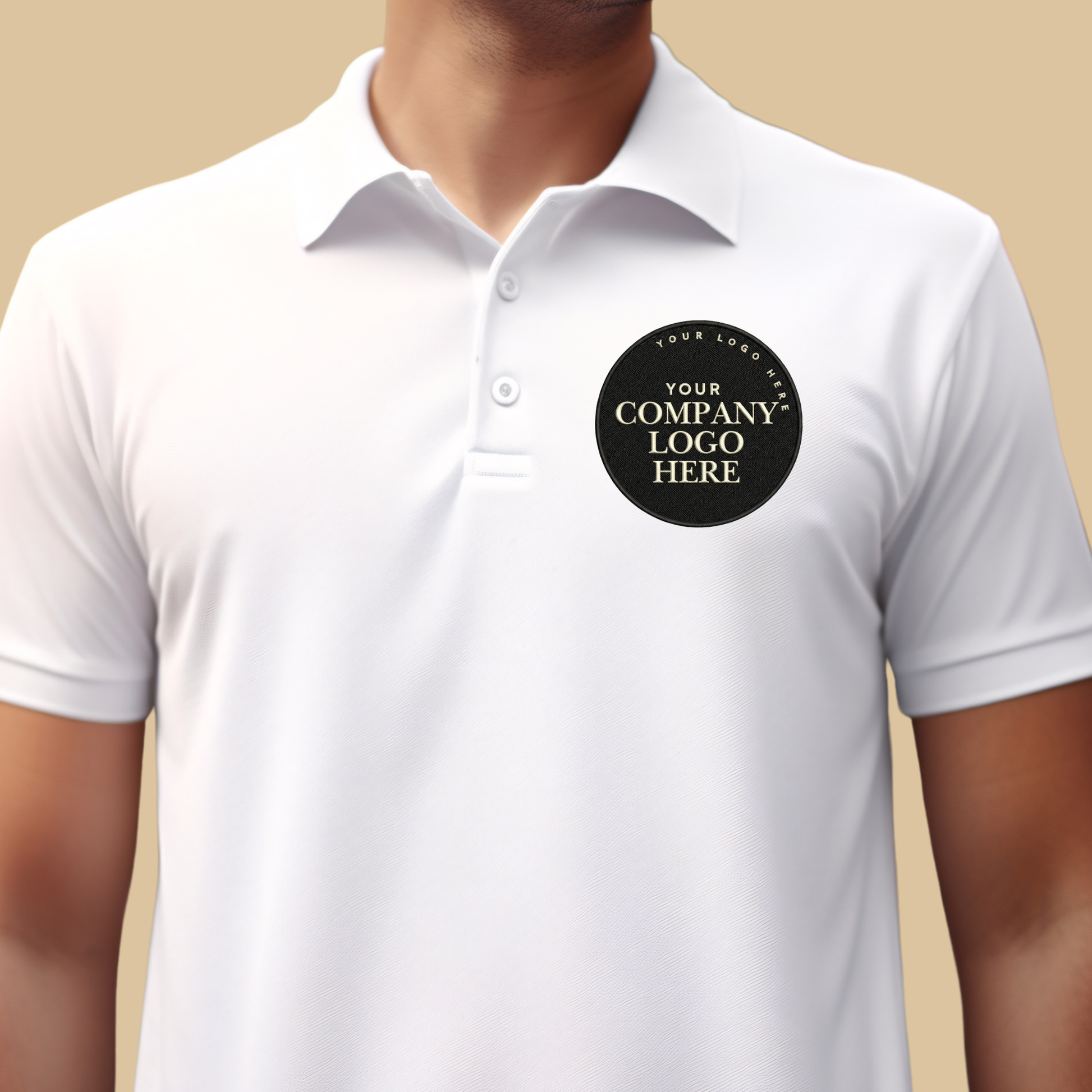 Embroidered Custom Company Patch Polo Shirt - Company Logo