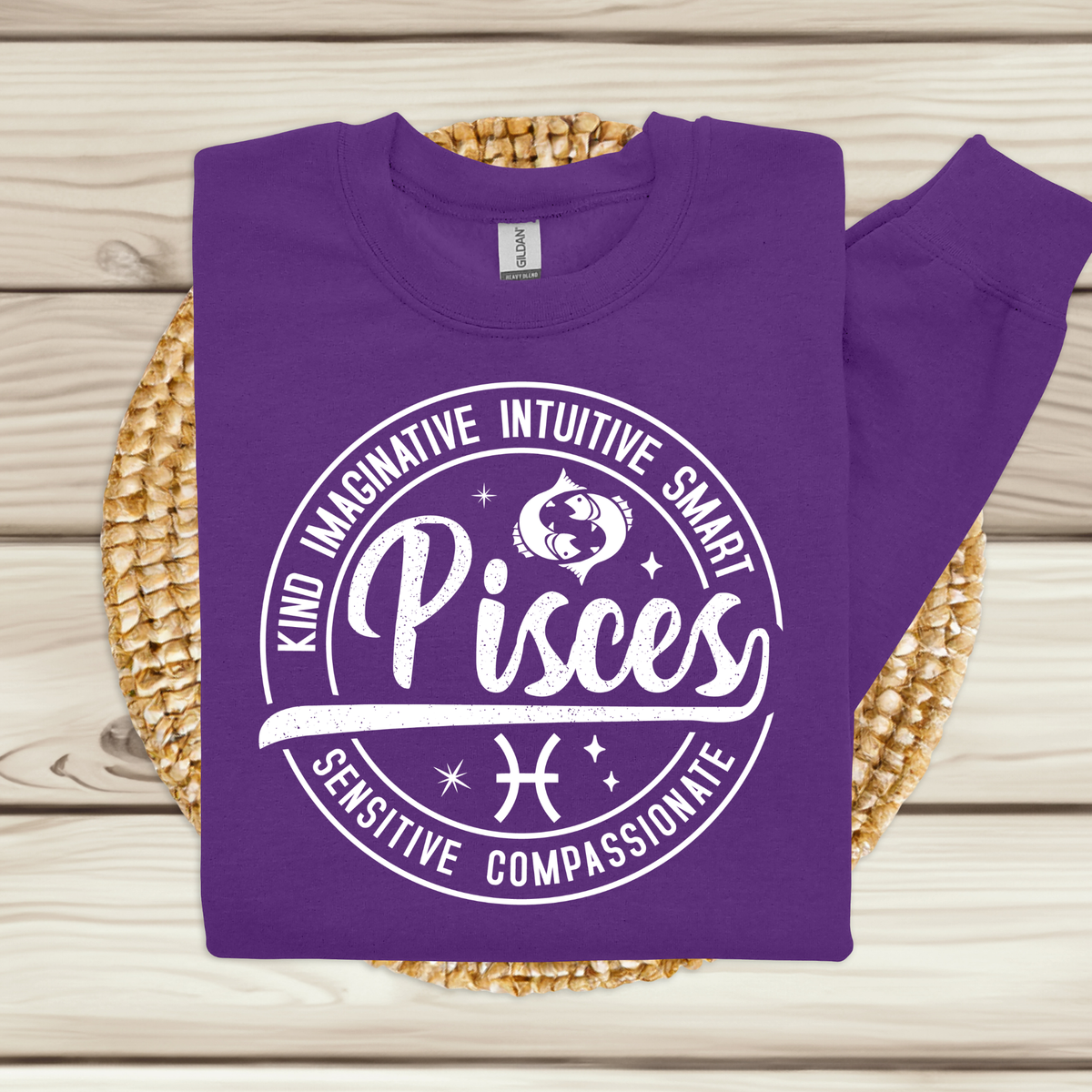 Pisces Zodiac T-Shirt : Celestial Charm Pisces Distressed Apparel